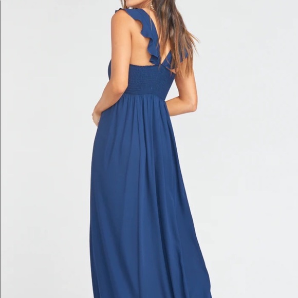 Show Me Your MuMu June Maxi Dress in Rich Navy Crisp - Picture 2 of 5